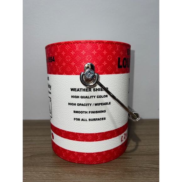 Louis Vuitton Red White LV Paint Can Monogram Top Handle Shoulder Crossbody Bag - Picture 5 of 10